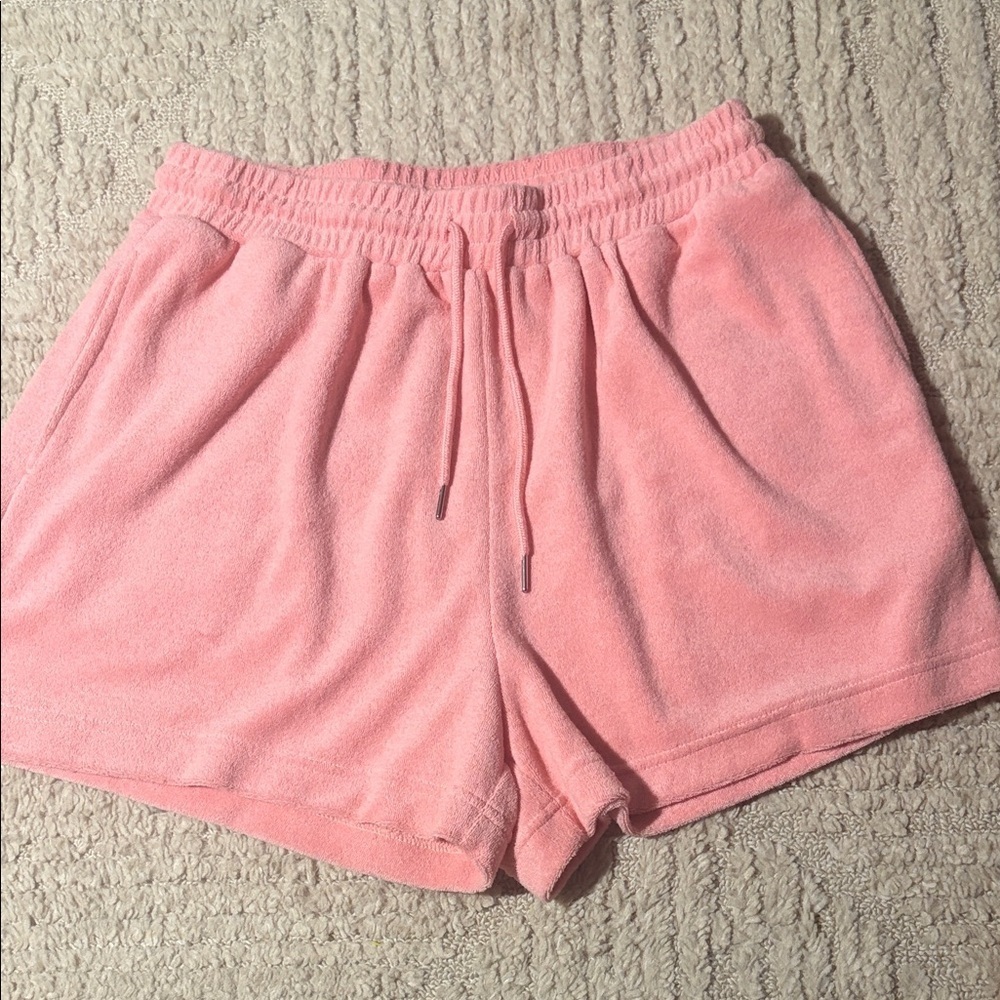 MABLE Terry Cloth Collared Short Set Preppy Casual Top: small Bottoms: large - Picture 2 of 16